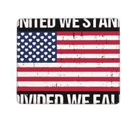 United We Stand Divided We Fall Flag Mousemat Non-Slip Rubber Base Mouse Mat Comfortable Mouse Pad For Laptop Travel Office 25X30Cm