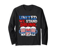 United WE Stand Drunk WE Fall Patriotic Humor Long Sleeve T-Shirt