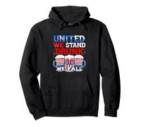 UNITED WE STAND DRUNK WE FALL Patriotic Humor Pullover Hoodie