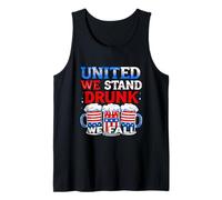United WE Stand Drunk WE Fall Patriotic Humor Tank Top