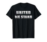United We Stand Patriotic USA American Flag Text Typography T-Shirt