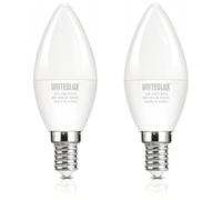 UNITEDLUX C37 LED Bayonet Light Bulb, 5W Led Bulb E14 Base 40W Equivalent, 3000K Warm White Candle Light Bulbs, 450Lm, CRI>80, No-Flickering, Non-Dimmable, Pack of 2