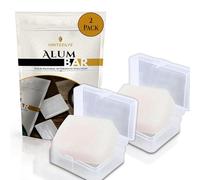 Unitedlys Aluin Stone Bar 2-Piece 100 g with Travel Case, Natural Fitkari Stone for Toning and Cleaning the Water, Crystal White Alum Stick for Armpits and Shaving, Soft and