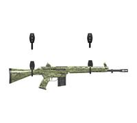 UNITEDPOWER Gun Rack Wall Mount, Metal Shotgun Rack Indoor, Adjustable Rifle Storage Holder with Soft Padding, Horizontal Gun Display Stand for Closet, Version Parallel to The Wall