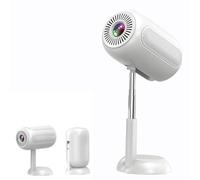 Unitedtime Portable Projector with Support 1080P 4K Integrated 90°Adjustable Stand Height Adjustment Foldable, for Home Theater Support HDMI, USB, PC, TV Box (TS3) (White)