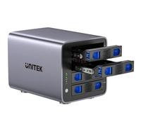 UNITEK 4-Bay RAID Enclosure, USB 3.0 5Gbps & eSATA 3Gbps, Supports 2.5/3.5” SATA HDD/SSD up to 80TB, RAID 0/1/3/5/10/CLONE/JBOD/PM, Intelligent Fan, Aluminum Tool-Free Design