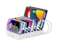 Unitek 8 Port USB C Charging Station with 2x 20W PD | Phone charging station Multi Device Charger Dock for iPhone 16/15/14, iPad, Samsung Galaxy, Kindle, Tablets | UK Plug
