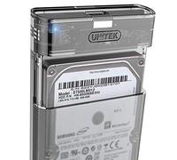 UNITEK Hard Drive Enclosure for 2.5 Inch HDD/SSD SATA I/II/III Hard Drives External Hard Drive Protection with Built-in 3.0 Cable Tool-Free Installation Transparent