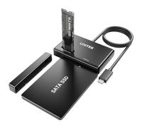 UNITEK M.2 NVME SSD Enclosure Adapter - Tool Free 10Gbps USB 3.2 Gen2 SSD Adapter Portable Enclosure Supports SATA Hard Drive Reader M and B&M Keys Compatible with 2230/2242/2260/2280/22110 SSDs Black