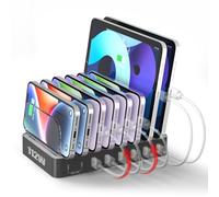 Unitek Multi USB Charging Station - 8 Port USB C Charging Dock with 2 PD 20W, Multiple Devices Charging Station Organizer for iPad, iPhone, Samsung, Tablets and More