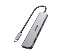UNITEK uHUB S7+ 7-in-1 USB-C 5Gbps Hub with 4K HDMI, 100W Power Delivery, 3 USB-A Ports, HDMI 1.4, microSD/SD Card Reader, Compatible with Desktops, Laptops, Gaming Consoles