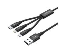 UNITEK USB 3IN1CHARGING CABLE (C, LIGHTNING, MUSB)