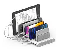 Unitek USB Charging Station, 10 USB Fast Ports Charge Docking Station and Adjustable Dividers, Multi Device Charger Organizer Compatible with iPad, iPhone, Tablet and Cell Phone, White