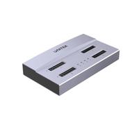 UNITEK USB4 4-Bay M.2 NVMe SSD Dock, 40Gbps USB4/Thunderbolt, 1-to-3 Offline Clone, Tool-Free, 4× NVMe M.2 up to 8TB (32TB), Windows/Linux/PS5/PS4/PS3, Aluminium Enclosure