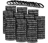 Unittype 240 Pcs Bible Verse Christian Silicone Bracelets Bulk Scripture Rubber Wristbands Religious Church Gifts for Women Men Church Favors Birthday Baptism Gifts, One Size, Silicone, no gemstone