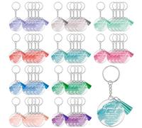 Unittype 30 Pcs Inspirational Acrylic Keychain with Tassel Thank You Appreciation Gift for Teacher Graduation Employee Coworker (Watercolor)