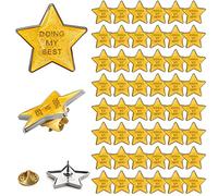 Unittype 48 Pcs Back to School Gifts for Students Golden Star Pins Doing My Best Employee Appreciation Gifts Bulk for Housekeeping Week Favors Lapel Enamel Pin Favors