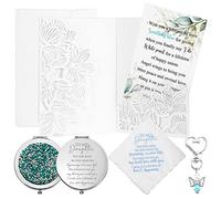 Unittype 5 Pcs Wedding Gift to Daughter from Mother, to My Daughter Handkerchief Compact Mirror Bride Angel Charms Gift Card for Bridal Shower Wedding Day Keepsake from Parents, As the Pictures Shown