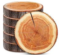 Unittype 6 Pcs Round Throw Pillow Wood Decorative Soft Circle Seating Tree Stump Pillow Floor Cushion Natural Wood Cushion 3D Digital Printing Forest Decor for Bedroom Living Room (Realistic)