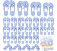 Unittype Flip Flops Bulk for Wedding Guest Slippers Wedding Flip Flops with Cards Bags for Pool Beach Party, Blue, One Size