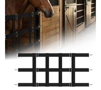 Unittype Stall Guards for Horses 36 x 18 Inch Premium Nylon Horse Stall Guard with Adjustable Straps, Black Stable Door Gate Safe Ventilation Barrier for Horses