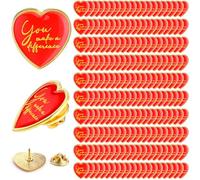 Unittype You Make a Difference Button Pins Enamel Heart Shape Motivational Lapel Pins Bulk Recognition Kawaii Heart Badges for Employee Nurse Teacher Volunteer Hats, Zinc, goldstone