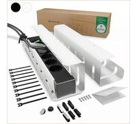 UNITURE® Under Desk Cable Management Tray [2-Pack with Full Mounting Kit] - Desk Cable Tray for Tidy Workspace