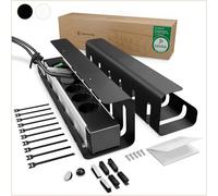 UNITURE® Under Desk Cable Management Tray [2-Pack with Full Mounting Kit] - Desk Cable Tray for Tidy Workspace