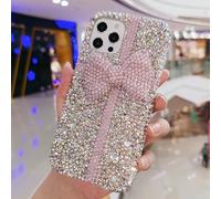 Unitvbba Custom Handmade Rhinestone Phone Case for Women & Girls - Bling Crystal Sparkly Phone Cover, Unique Luxury Aesthetic Case for Party, Wedding, Birthday, (Style F)