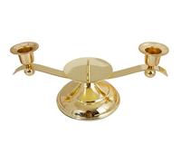 Unity Candle Holders for Weddings Shiny Golden 3 Arm Wedding Candle Holder Stable Elegant with Central Spike 11.4x4.9x4.3 In Table Pillar Candle Holder for Party, Anniversary.