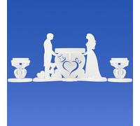 Unity Candle Table Holder for Bride and Groom - Wedding Ceremony Set of 3pcs - Candles for Ceremony