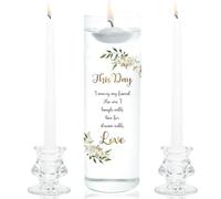 Unity Candles with Glass Holder for Wedding Ceremony - Unity Candles for Wedding, Religious Ceremony Ideas Marriage Decoration Accessories Set for Newly Couple Anniversary Church (Flower)