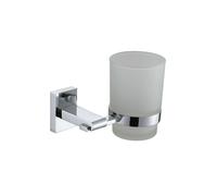 Unity Chrome Stainless Steel Wall Mounted Frosted Glass Toothbrush Holder Showerdrape Silver One Size