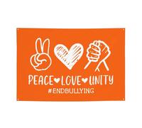 Unity Day - Anti Bullying Orange Banner Backdrop Photography Background 47x71in Flag For Party Home Yard Holiday Decoration