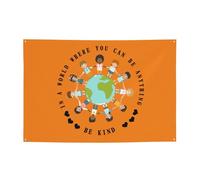 Unity Day - In A World Be Kind Kids Earth Anti Bullying Orange Banner Backdrop Photography Background 47x71in Flag For Party Home Yard Holiday Decoration