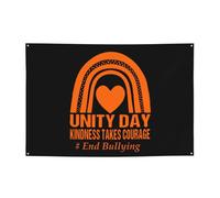 Unity Day - Kindness Takes Courage Anti Bullying Orange Banner Backdrop Photography Background 47x71in Flag For Party Home Yard Holiday Decoration