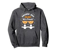 Unity Day Orange You Glad We're Friends? Funny Pun Gift Pullover Hoodie, Adult Unisex, Dark Heather Grey, L