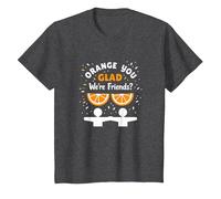 Unity Day Orange You Glad We're Friends? Funny Pun Gift T-Shirt, Kids, Dark Heather Grey, 4 Years