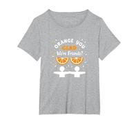 Unity Day Orange You Glad We're Friends? Funny Pun Gift T-Shirt, Women's Plus, Heather Grey, 3X