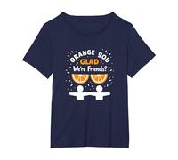 Unity Day Orange You Glad We're Friends? Funny Pun Gift T-Shirt, Women's Plus, Navy, 5X