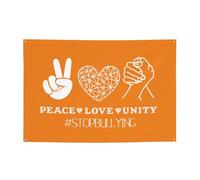 Unity Day - Peace Love Unity Anti Bullying Orange Banner Backdrop Photography Background 47x71in Flag For Party Home Yard Holiday Decoration