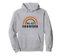 Unity Day We All Belong Rainbow Diversity Inclusion Pullover Hoodie, Adult Unisex, Heather Grey, XL