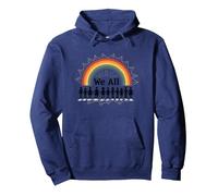 Unity Day We All Belong Rainbow Diversity Inclusion Pullover Hoodie, Adult Unisex, Navy, XXL