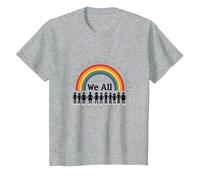 Unity Day We All Belong Rainbow Diversity Inclusion T-Shirt, Kids, Heather Grey, 3 Years
