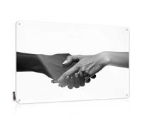 Unity In Diversity: A Handshake Of Two Cultures Signs Personalized Decorative | Clean Essentials Hanging Art For Premises Living Room(20X30CM)
