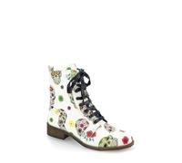 Unity in Diversity Women's Lace Up Boots, Skulls, 6.5-7