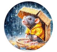 Unity Mouse 1000 Pieces Friendly Little Hamster Jigsaw Puzzle Round DIY Women Gifts for Men 1000pcs (67.5x67.5cm)