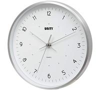 Unity Wall Clock, Bangkok, Modern, Silver, Silent Sweep, 25cm / 10-Inch