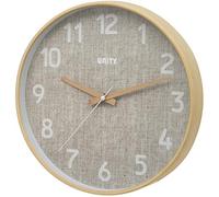 Unity Wall Clock, Bellevue, Modern Hessian Style, Silent Sweep, 30cm / 12-Inch