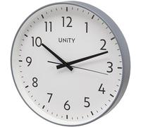 Unity Wall Clock, Fradley, Silent Sweep, Modern, Grey, 30cm / 12-inch